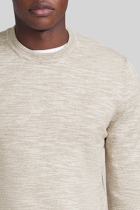 BEIGE MOULINÉ KNIT ROUND NECK SWEATER 5