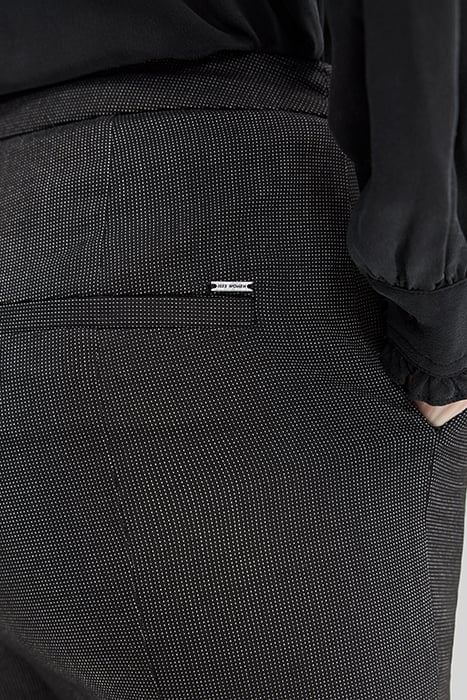 BLACK SEMI_PLAIN 7/8 SLIM SUIT TROUSERS 4