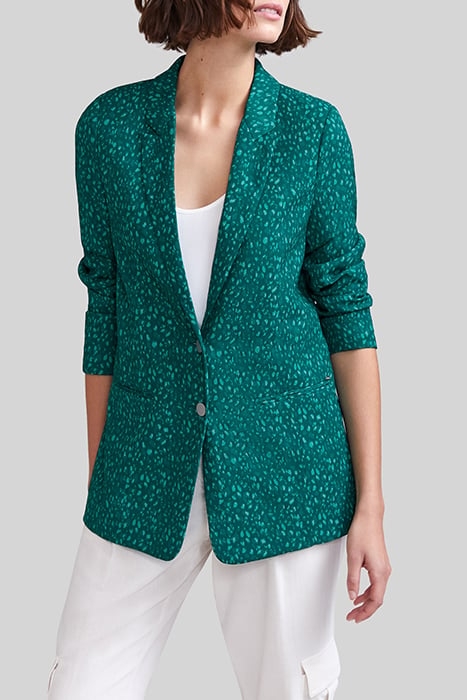 EMERALD RECYCLED SUIT JACKET WITH PEACOCK PRINT 5