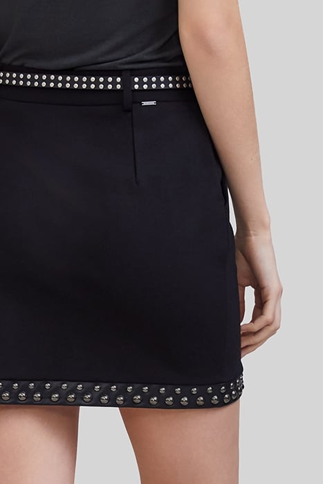 BLACK STUDDED STRAIGHT SHORT SKIRT 6