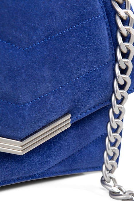 COBALT SUEDE QUILTED BAG 7