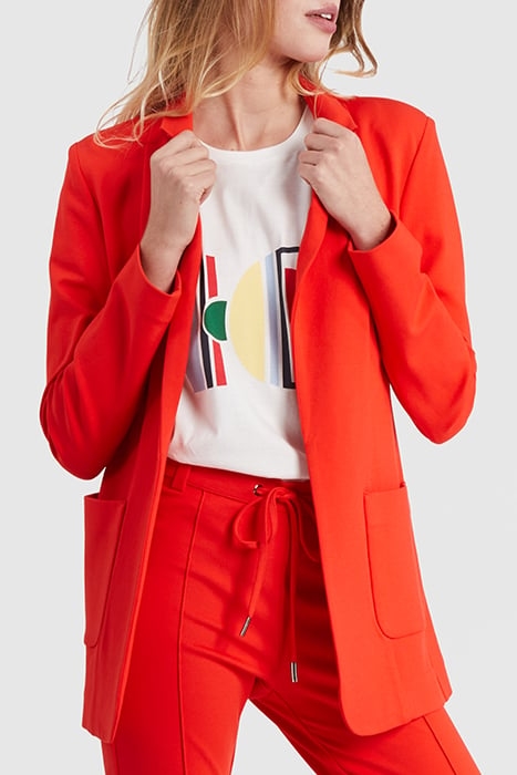 CRIMSON RED MILANO KNIT SUIT JACKET 4