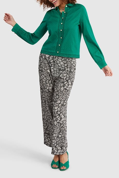 MEADOW GREEN JACQUARD SHIRT WITH EMBROIDERY 1