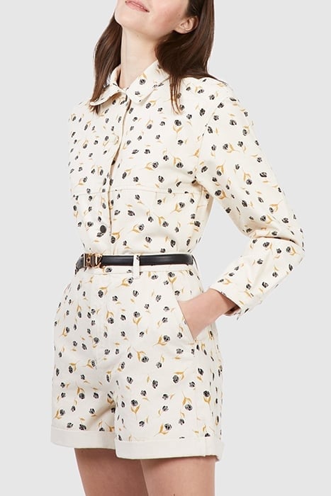 ECRU DENIM JACKET WITH ROCK MINI-FLOWER PRINT 1