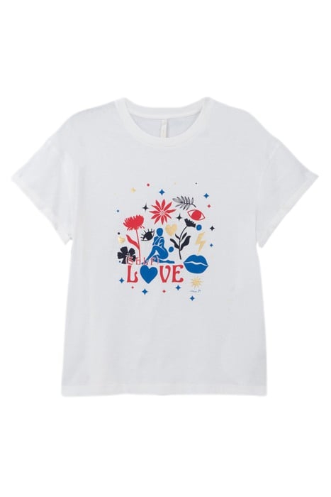 T-SHIRT WITH ARTY WOMAN IMAGE AND SLOGAN 4