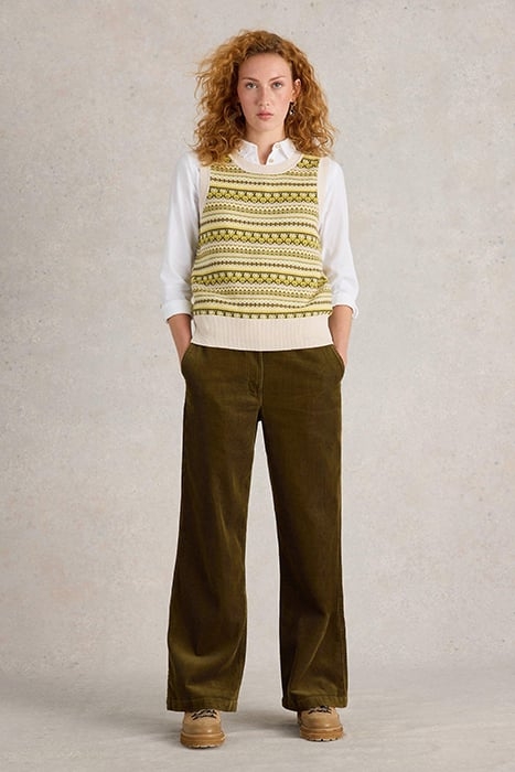 FAIRISLE STRIPE TANK CHARTREUSE MULTI 1