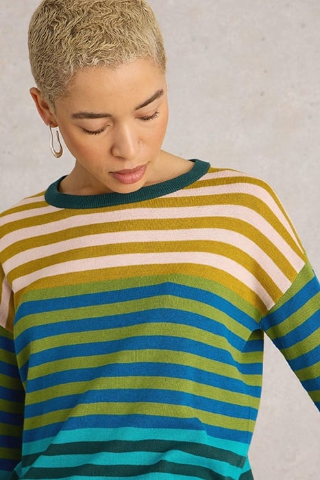 OLIVE STRIPE JUMPER GREEN MULTI 5