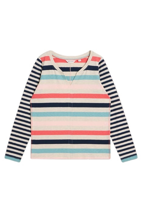 NELLY STRIPE LS TEE NATURAL MULTI 3