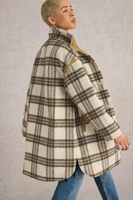 MARLOWE REVERSIBLE CHECK COAT IVORY MULTI 2
