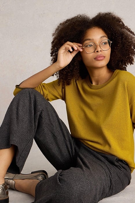 UNA TWEEDY WIDE LEG TROUSER BLACK MULTI 4