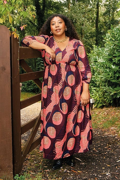 LUCY MIDI DRESS PLUM PRINT 7