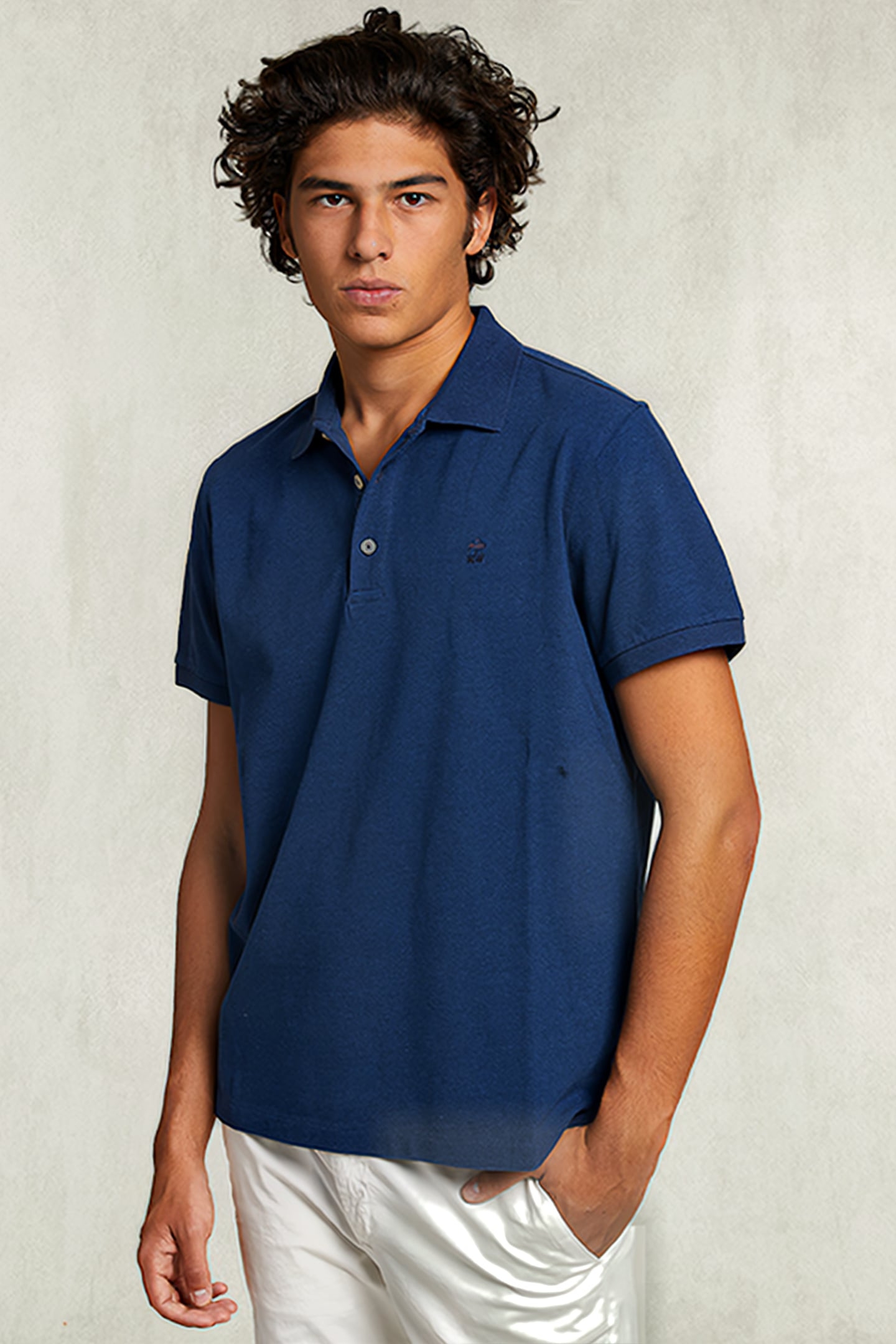 CUSTOM FIT PIMA COTTON POLO DEEP BLUE MIX BLUE 1