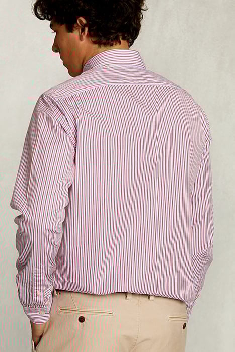 CUSTOM FIT STRIPED SHIRT WITH POCKET BLUE/RED MULTI 2