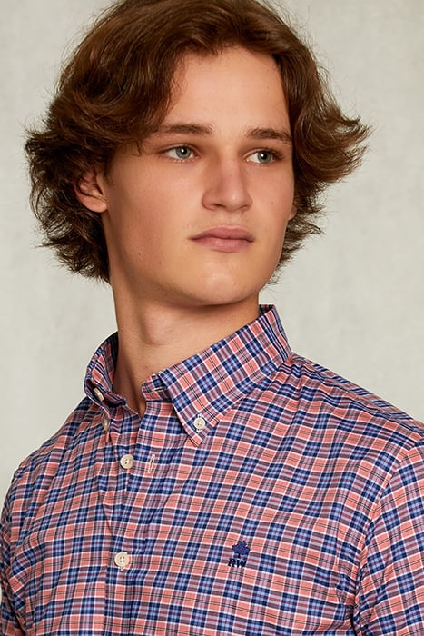 CUSTOM FIT CHECKED SHIRT BLUE/PINK MULTI 4