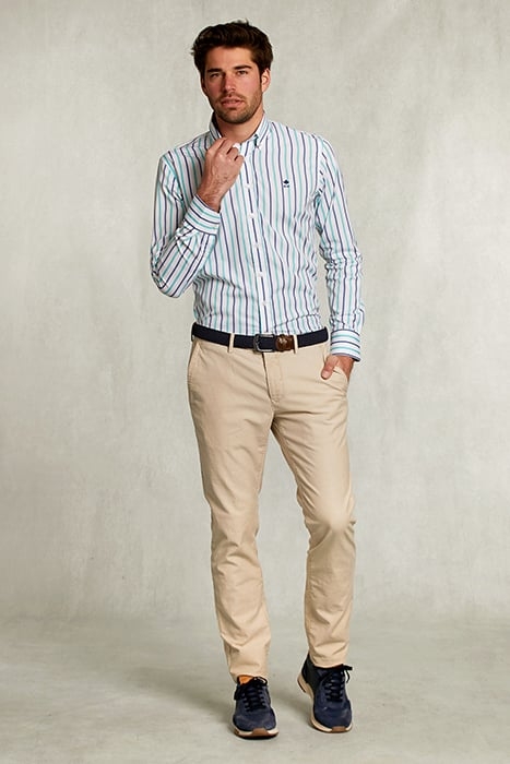 SLIM FIT STRIPED SHIRT GREEN/BLUE GREEN 3