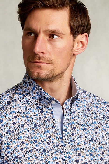 SLIM FIT FLORAL SHIRT BLUE/BROWN BLUE 4