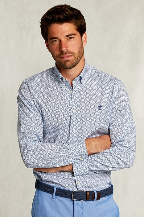 CUSTOM FIT FANTASY SHIRT BLUE/GREEN MULTI 1