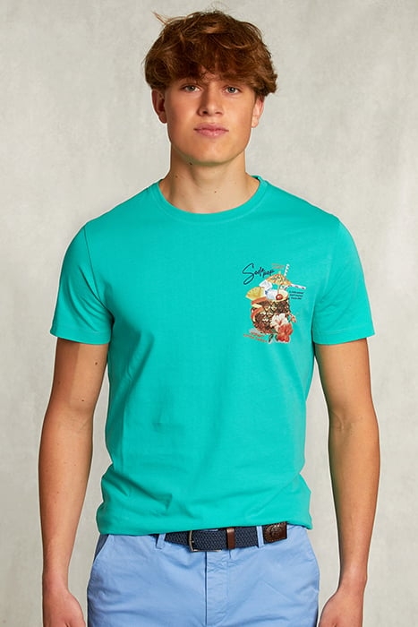 NORMAL FIT BASIC T-SHIRT CITRUS MEL GREEN 1