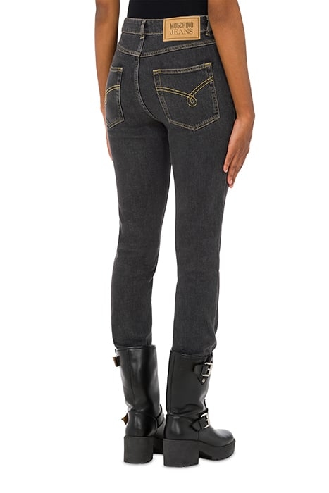 SLIM TROUSERS IN BLACK STRETCH DENIM BLACK 2