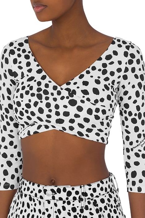 LEOPARD PRINT ORGANZA CROP TOP WHITE 4