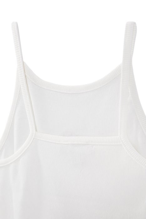 GIRLS’ OFF-WHITE RIBBED SLOGAN CROPPED VEST TOP 5