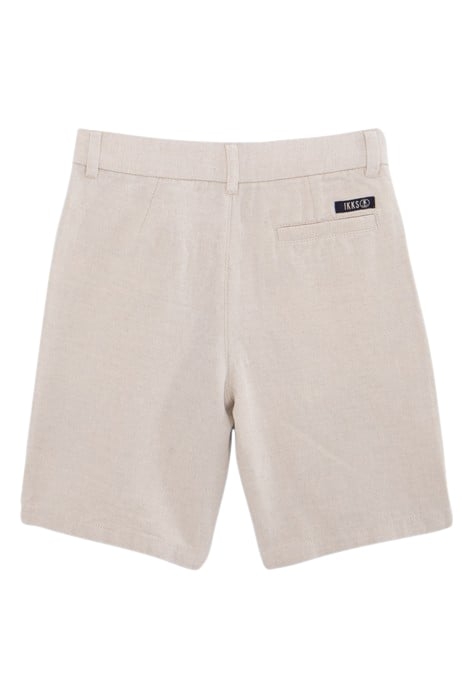 BOYS' BEIGE COTTON LINEN BERMUDA SHORTS 2