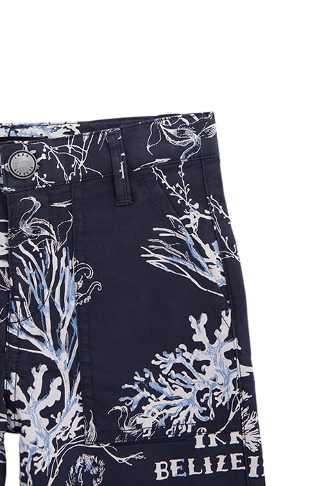 BOYS’ NAVY BERMUDA SHORTS WITH CORAL AND ANCHOR PRINT 3