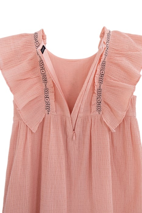 GIRLS’ PEACH WAFFLE FABRIC DRESS WITH EMBROIDERY 4