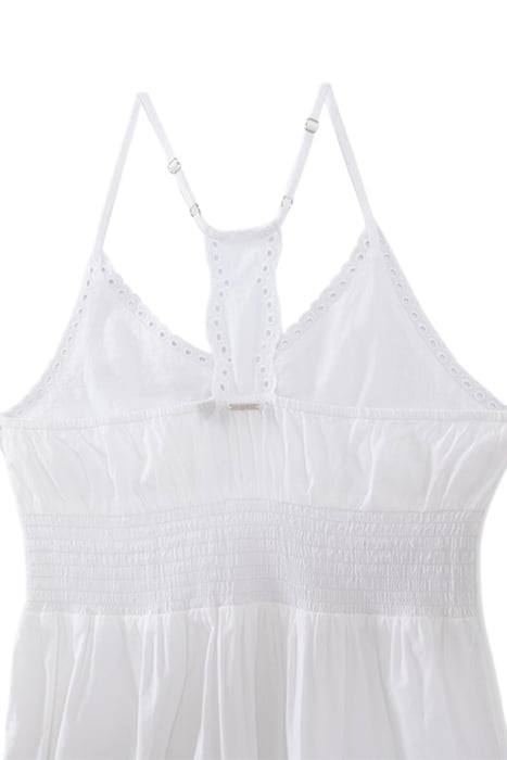 GIRLS’ WHITE LONG DRESS WITH EYELET EMBROIDERY DETAILS 4