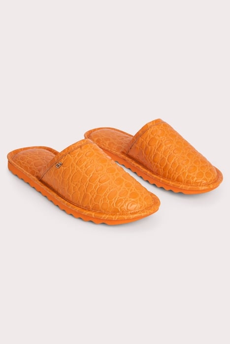 LARRY ORANGE CIRCULAR CROCO EMBOSSED LEATHER ORANGE 2