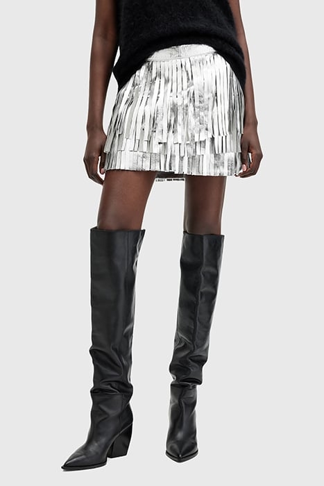 AISHA FOIL SKIRT SILVER 1