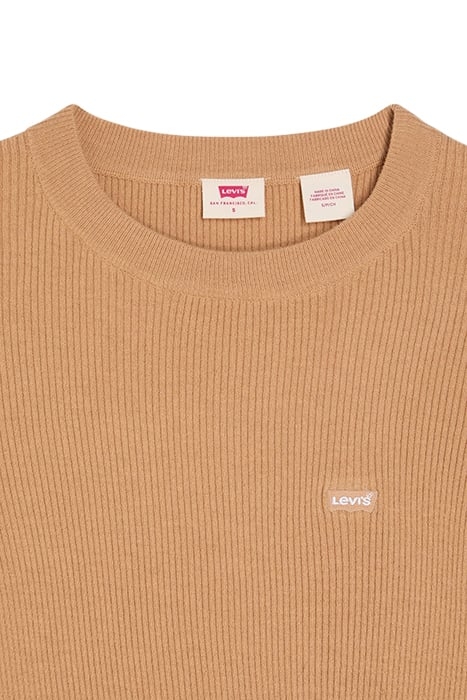 RIB CREW SWEATER TAN RIB 5