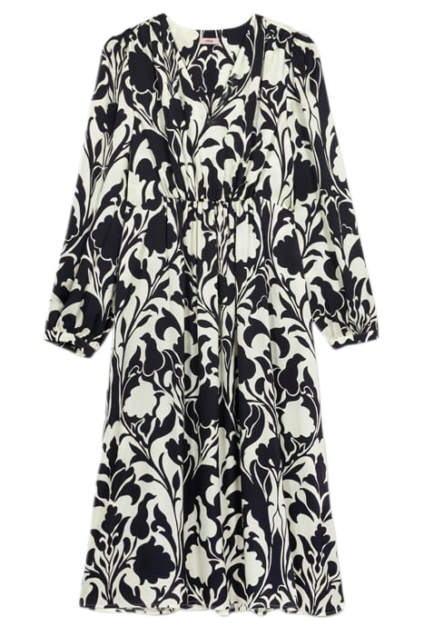 PATTERNED SATIN MIDI DRESS BLACK 3