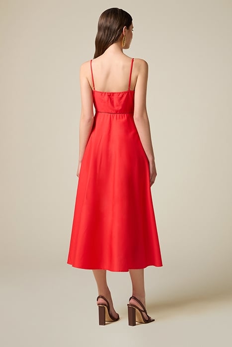 LONG SUMMER POPLIN DRESS RED 2