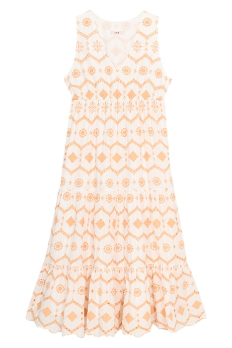 LONG BRODERIE ANGLAISE DRESS WHITE 3