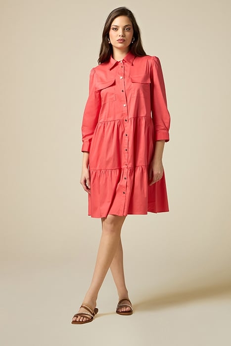 POPLIN SHORT CHEMISIER DRESS RED 1