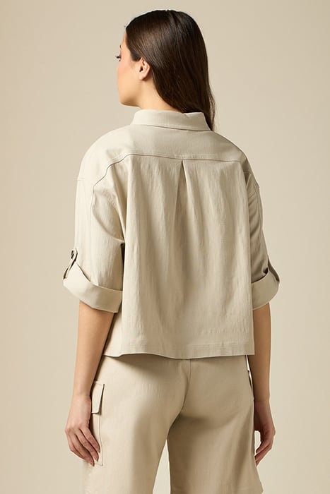 LINEN BLEND BOXY JACKET NATURAL 2