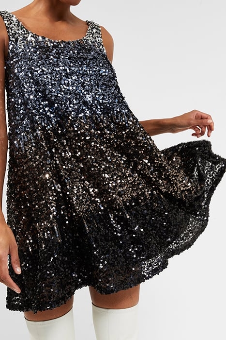 ESTARI OMBRE SWING SEQUIN DRES OMBRE SILVER 4