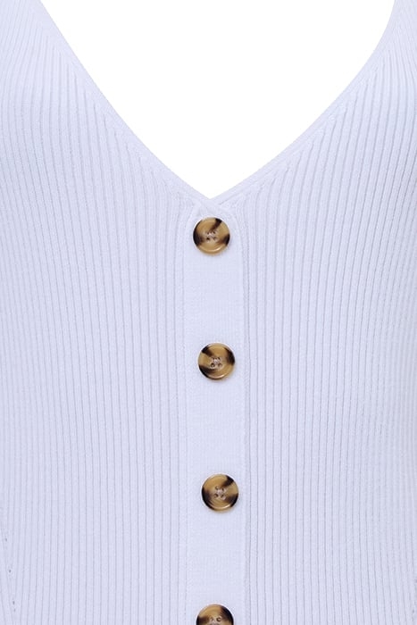 RIBBED BUTTON VEST SUMMER WHITE 3