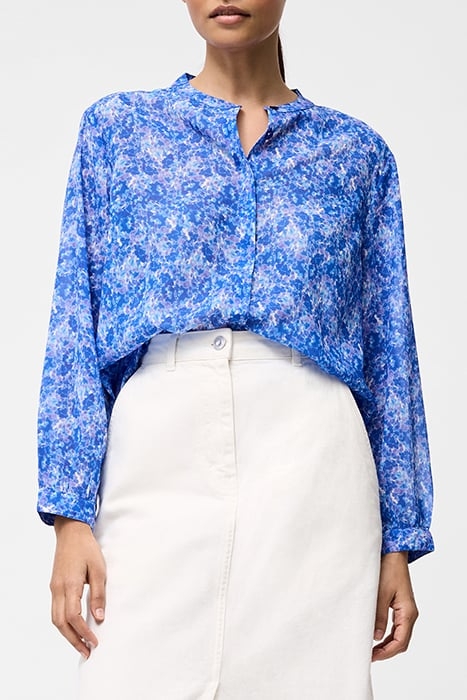 CASS HENLEY BUTTON DOWN TOP SZ18 BLUE MULTI 1