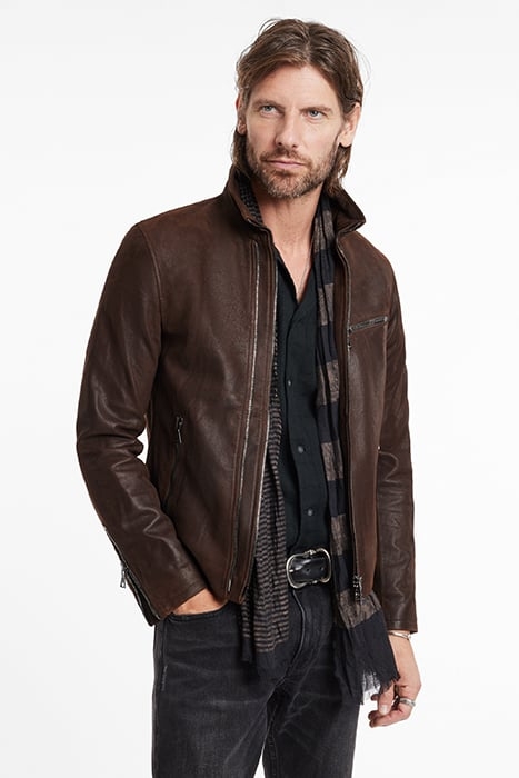 DOUBLE ZIP FRONT JACKET CHOCOLATE 1