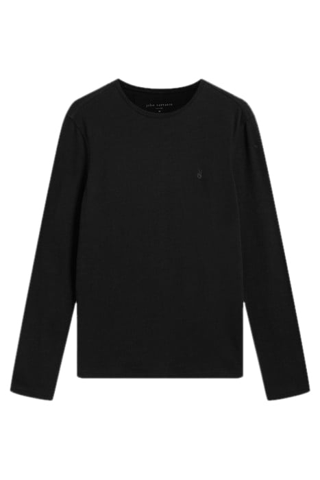 MARLOW LS LONG SLUB CREW BLACK 2