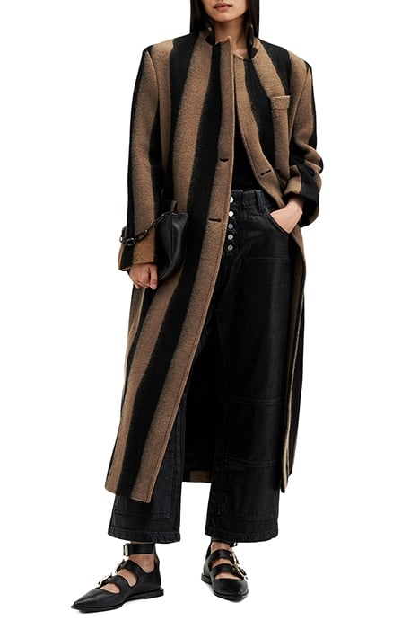 JAMES STRIPE COAT BROWN/BLACK 1