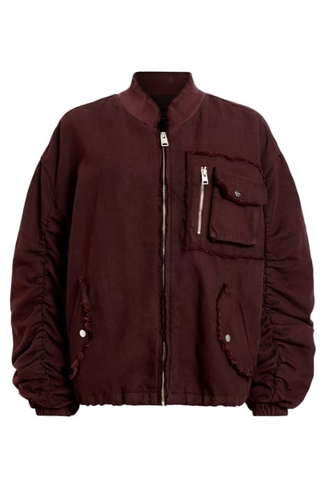 RUE BOMBER JACKET DARK WINE RED 4