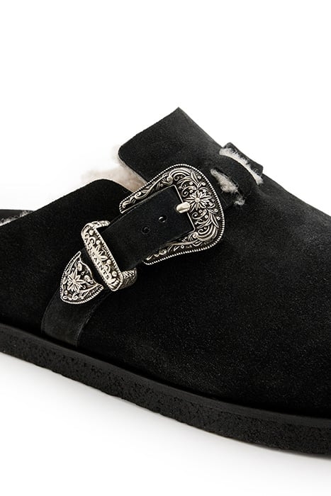 CARLO SHEARLING MULE BLACK 8