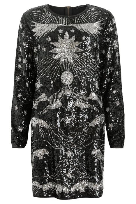 NOUSHKA EMB DRESS BLACK/SILVER 4