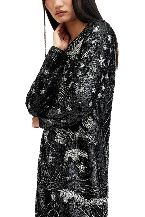 NOUSHKA EMB DRESS BLACK/SILVER 7