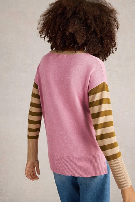 OLIVE HEART JUMPER PINK MULTI 2