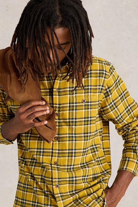 WALLACE BRUSHED CHECK SHIRT YELLOW MULTI 5