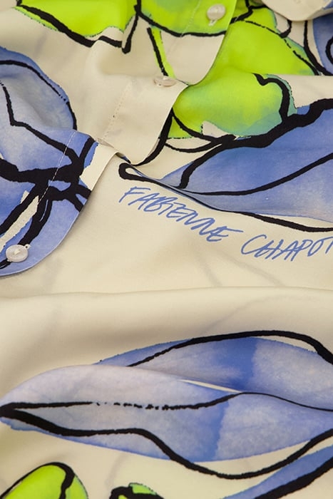 GABRIEL BLOUSE CREAM WHITE/CORNFLOW 2